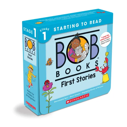 Bob Books - First Stories Box Set of 12 Paperbacks Decodable Phonics Books, Ages 4 and Up, Kindergarten (Stage 1: Starting to Read)